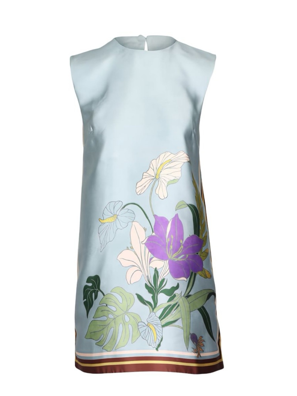 Alemais Light Blue Floral Shift Mini Dress